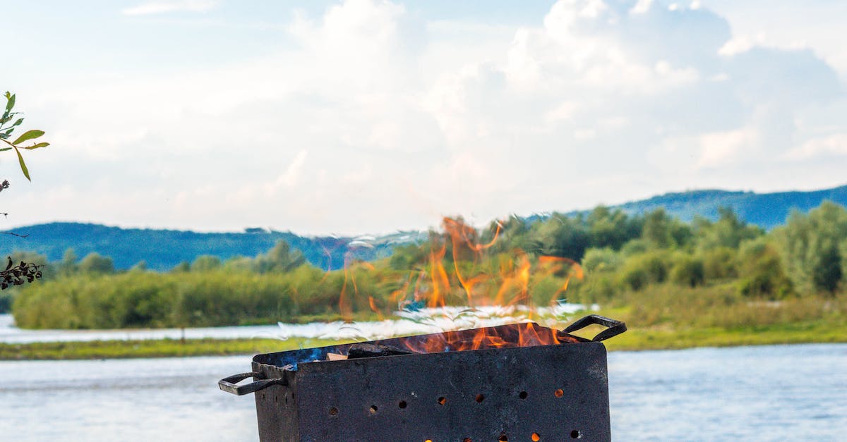 rectangular-black-metal-lighted-fire-pit-near-river-2938388